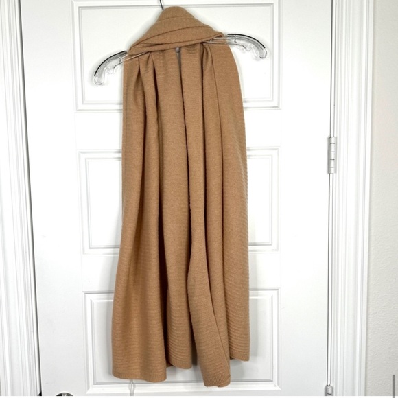 NORDSTROM 100% Cashmere NEW Rib Knit Plush Scarf Beige NEW With Tag - Picture 12 of 14